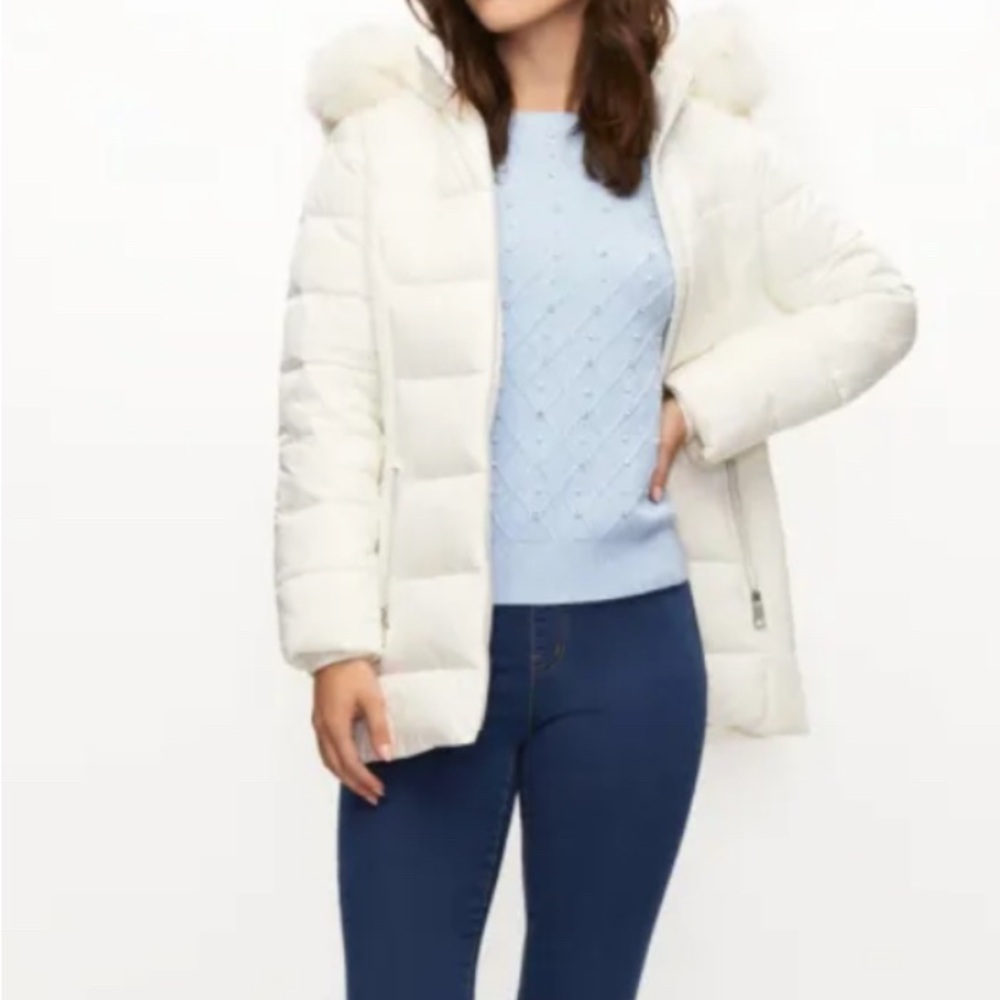 Juniors' Bibbed Hooded Long-Sleeve Puffer Coat